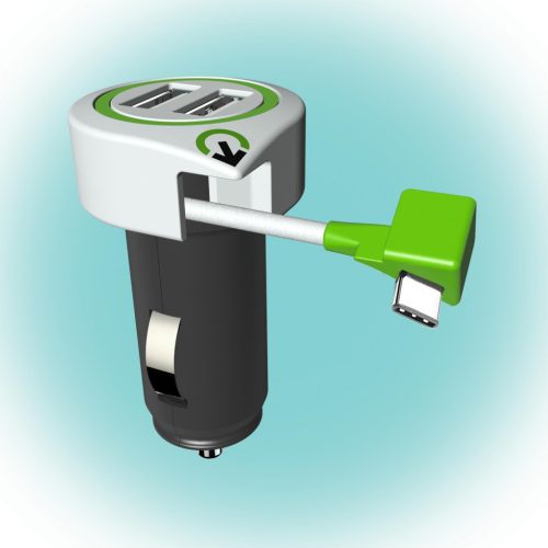 Q2 power Autós USB Töltő Triple USB Car Charger USB Type C Connector" Q2"