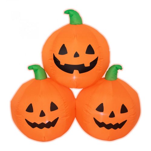 HOME Felfújható Halloween Tökrakás (3db Tök Egyben), 90cm, LED Világítással