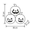 HOME Felfújható Halloween Tökrakás (3db Tök Egyben), 90cm, LED Világítással