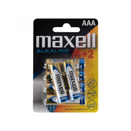 Maxell AAA Elem, Alkáli, 4+2db/Bliszter