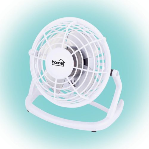 HOME Asztali USB Ventilátor, 10cm, Fehér