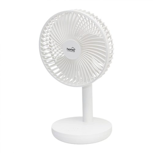 HOME Asztali, Akkumulátoros Ventilátor, 14cm, Fehér